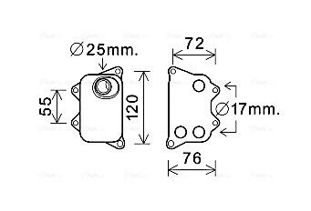 Масляний радіатор, моторне масло AVA QUALITY COOLING VN3390