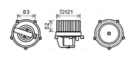 Вентилятор отопителя салона VW T4 AC+ front+rear AVA AVA QUALITY COOLING VN8345