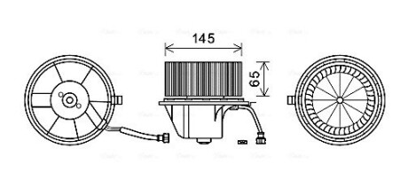 Вентилятор обігрівача салону VW T4 07/94>04/02 AC- AVA AVA QUALITY COOLING VN8351