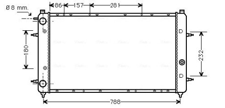 Радиатор охлаждения двигателя transporter/syncro 90-vwa2114 (ava) AVA QUALITY COOLING VNA2114