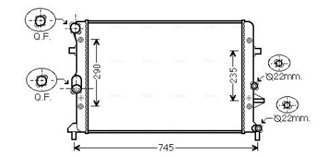 Радіатор, Система охолодження двигуна AVA QUALITY COOLING VNA2289