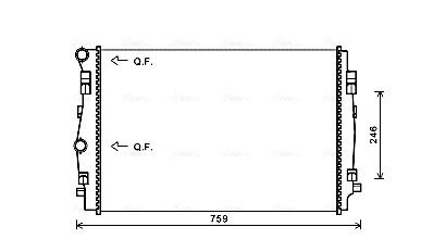 Радіатор, охолодження двигуна AVA QUALITY COOLING VNA2344