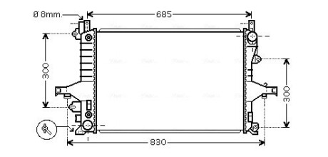 Радіатор, охолодження двигуна AVA QUALITY COOLING VO2115