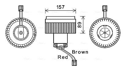 Вентилятор обогревателя салона Volvo XC90 (02-), S60 (00-), S80 (98-) AV AVA QUALITY COOLING VO8177