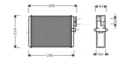 Теплообмінник, Система опалення салону AVA QUALITY COOLING VOA6110 (фото 1)