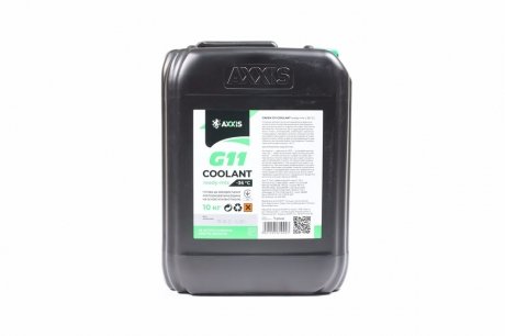 Антифриз green g11 сoolant ready-mix -36°c (зеленый) (канистра 10) AXXIS AX-P999-G11GR RDM10