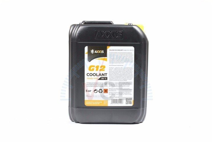 Антифриз yellow g12 сoolant ready-mix -36°C (жовтий) (каністра 5кг) AXXIS AX-P999-G11YE RDM5 (фото 1)