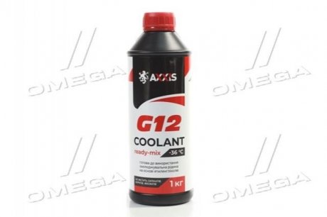 Антифриз red g12 сoolant ready-mix -36°c / 1кг / AXXIS P999-G12R RDM1