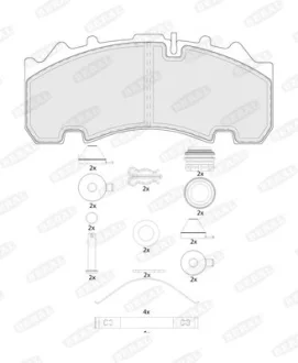 Комплект тормозных колодок задний kb sb4345t (sb7) BERAL BCV29263TK