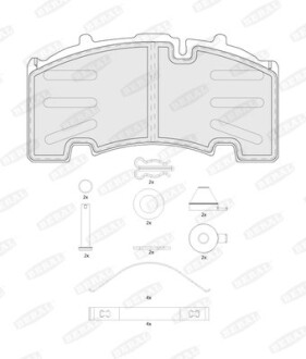 Комплект тормозных колодок, дисковый тормоз BERAL BCV29264TK