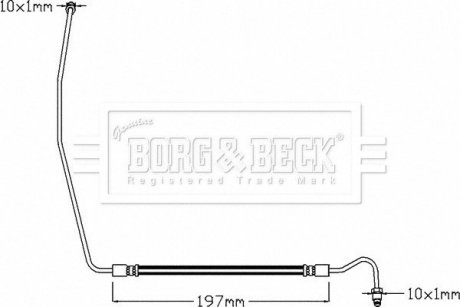 Тормозной шланг rear rh BORG & BECK BBH8327 (фото 1)