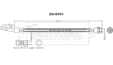 Гальмівний шланг BORG & BECK BBH8994