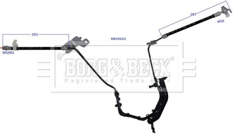 Тормозной шланг задний левый BORG & BECK BBH9022