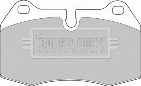 Комплект тормозных колодок, дисковый тормоз BORG & BECK BBP1596 (фото 1)