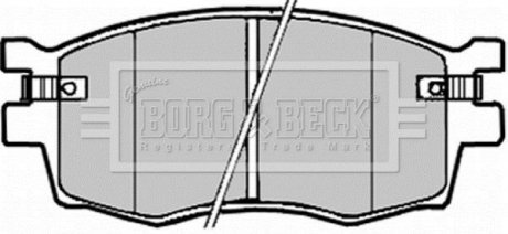 Комплект гальмівних колодок, дискове гальмо BORG & BECK BBP1923 (фото 1)