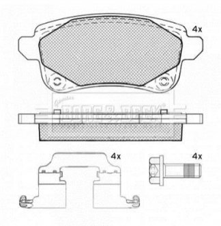 Комплект тормозных колодок, дисковый тормоз BORG & BECK BBP2539 (фото 1)