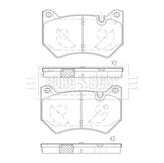 Тормозные колодки дисковые. BORG & BECK BBP2825