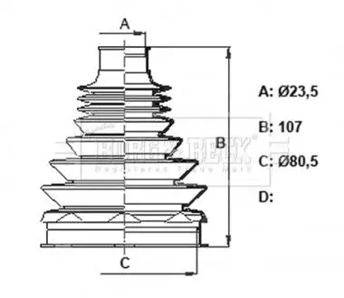 Пыльник, приводной вал BORG & BECK BCB6369