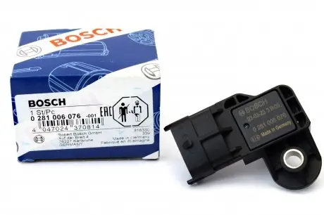 Датчик, давление наддува; датчик, давление наддува; датчик, давление во впускном газопроводе BOSCH 0 281 006 076