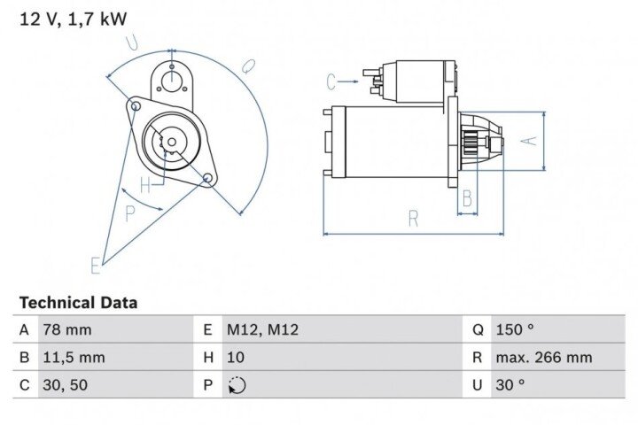 Стартер BOSCH 0986014940 (фото 1)