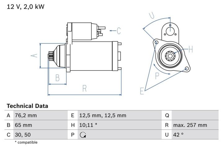 Стартер BOSCH 0 986 018 390 (фото 1)