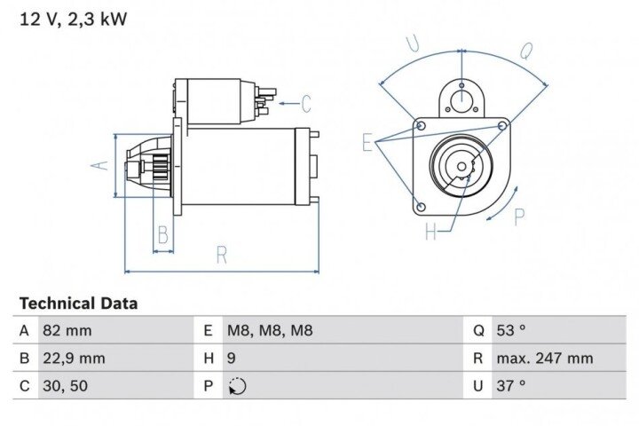 Стартер BOSCH 0986018960 (фото 1)