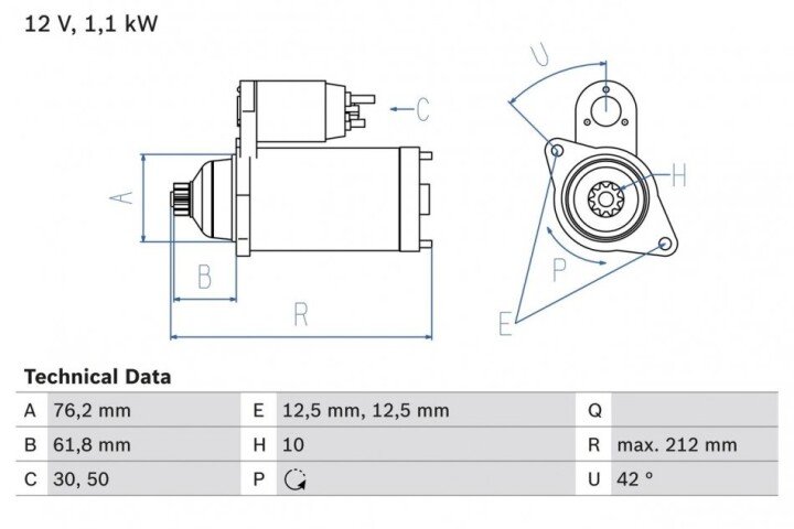 Стартер BOSCH 0986020230 (фото 1)