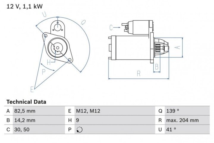 Стартер BOSCH 0986021210 (фото 1)