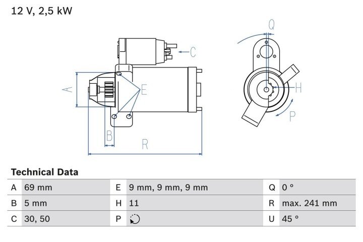 Стартер BOSCH 0 986 022 020 (фото 1)