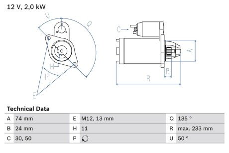 Стартер BOSCH 0 986 023 240