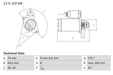 Стартер BOSCH 0 986 023 520