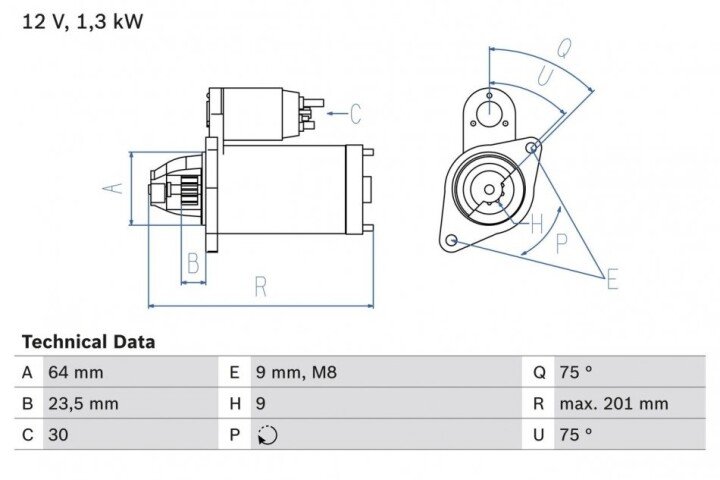 Стартер BOSCH 0986024200 (фото 1)