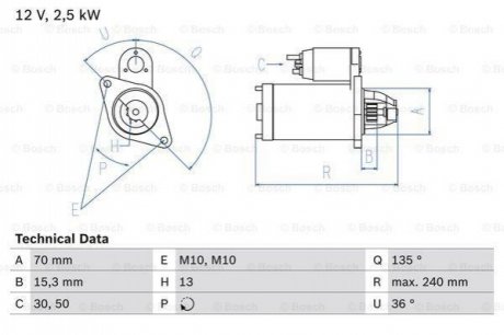 Стартер BOSCH 0986024590