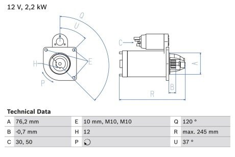 Стартер BOSCH 0 986 025 370