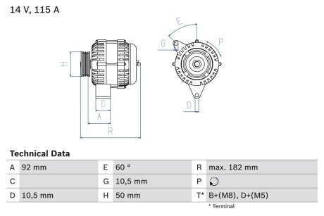 Генератор BOSCH 0 986 037 990