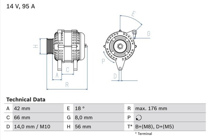 Генератор BOSCH 0 986 038 791 (фото 1)