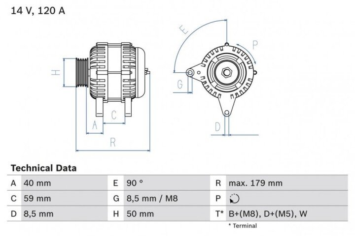 Генератор BOSCH 0986038950 (фото 1)