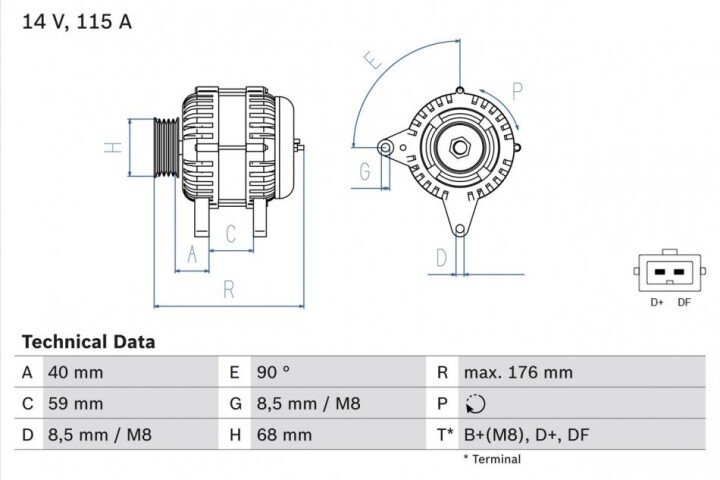 Генератор BOSCH 0986040270 (фото 1)