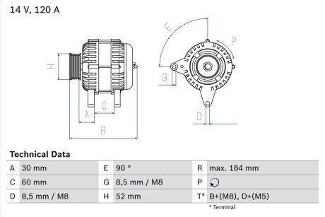 Генератор BOSCH 0 986 041 280