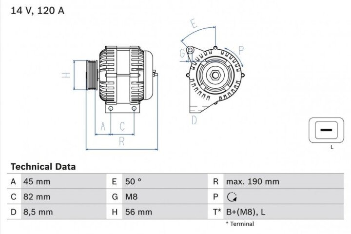 Генератор BOSCH 0986041740 (фото 1)