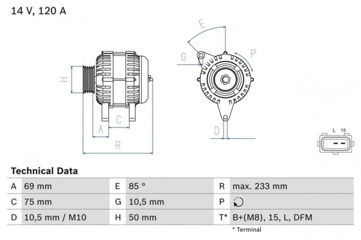 Генератор BOSCH 0986041810 (фото 1)