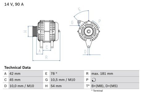 Генератор BOSCH 0 986 042 091