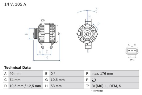 Генератор BOSCH 0986042790