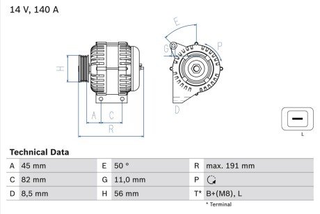 Генератор BOSCH 0 986 042 840