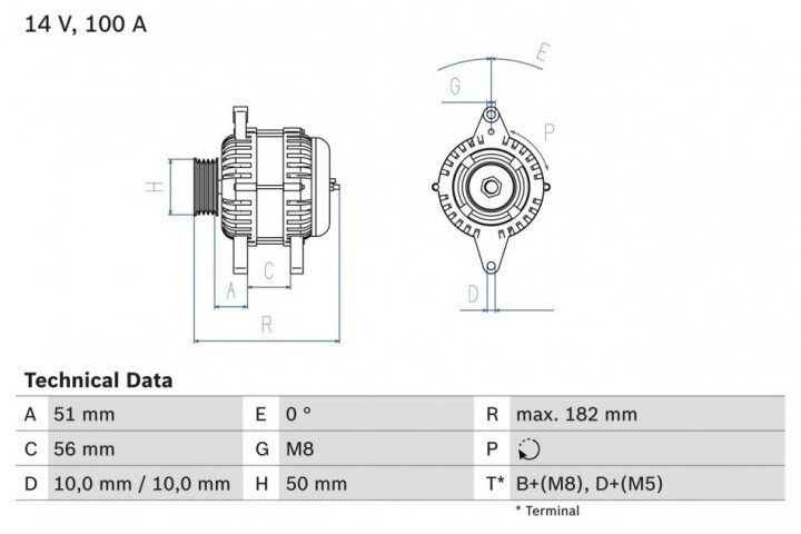 Генератор BOSCH 0986043680 (фото 1)