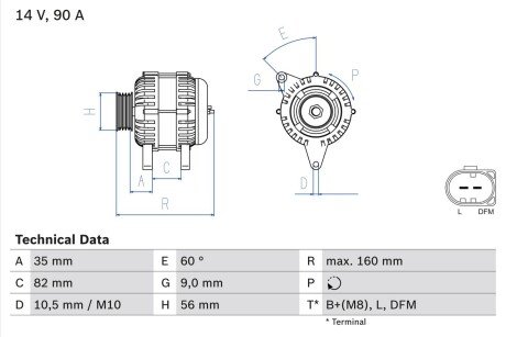 Генератор BOSCH 0 986 044 300