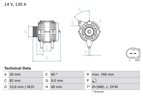 Генератор BOSCH 0986044330