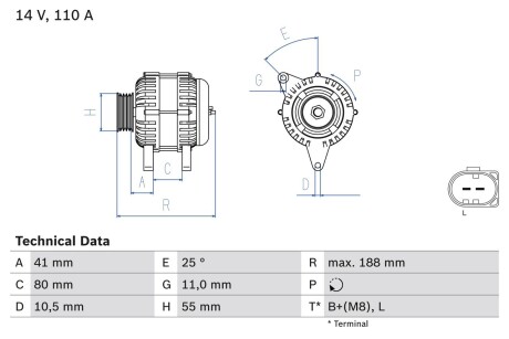 Генератор BOSCH 0986046060