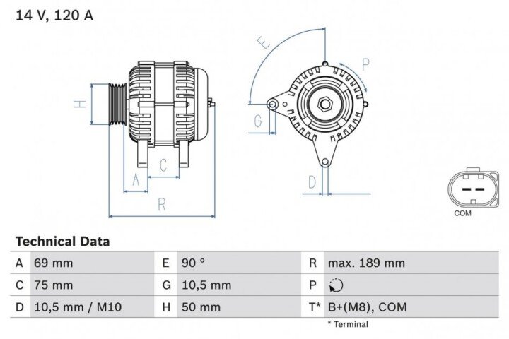 Генератор BOSCH 0986046170 (фото 1)