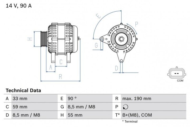 Генератор BOSCH 0986046440 (фото 1)